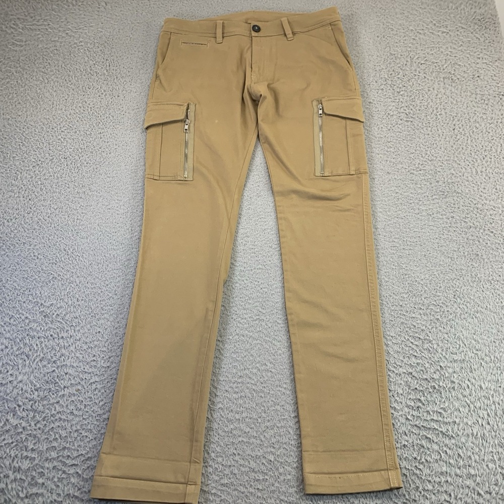 Diesel Chi Groove Cargo Pants Mens 31x32 Tan Slim Straight Zip Button‎ Utility